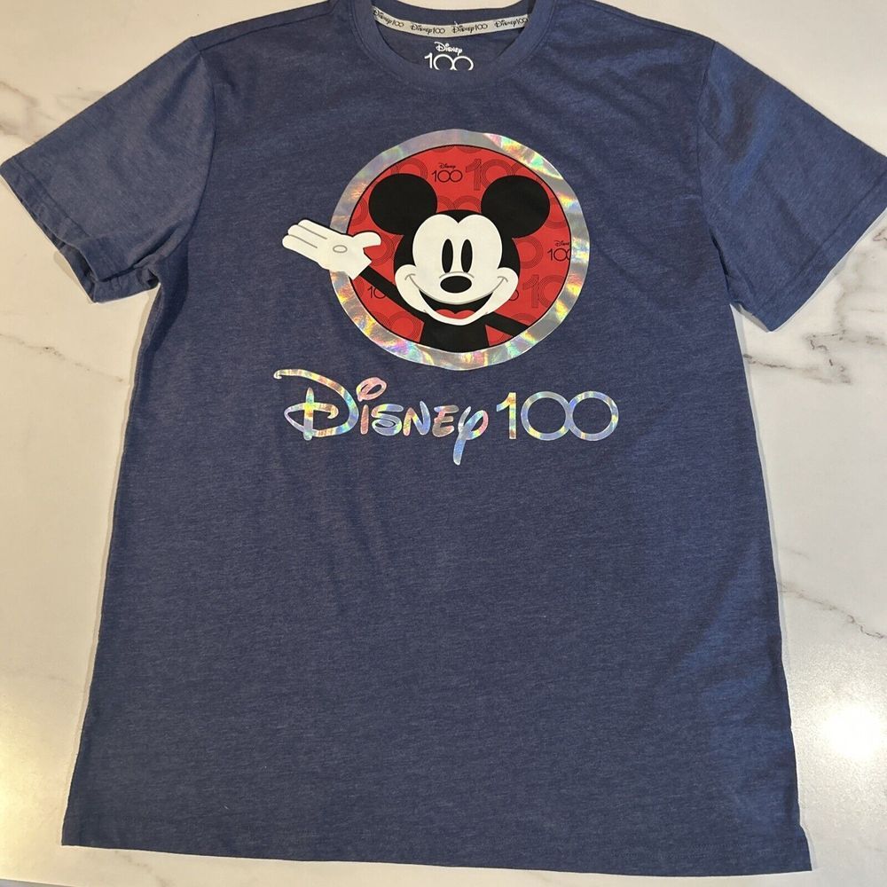 Disney 100 Years Collectors‎ T Shirt Sz M Medium Blue Mickey Mouse NWOT